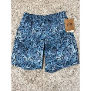 NEW WITH TAGS Field And Stream Shorts Men 2XL Blue Swim Trunks LEAVES PRINT size
